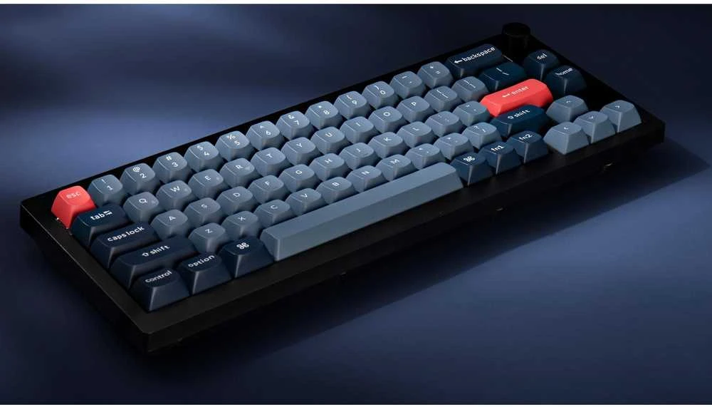 Klaviatūra „Keychron V2 Max“, laidinis ir belaidis, USB + RF belaidis + „Bluetooth“, magnetinis-mechaninis rakto jungiklis, RGB LED, juodas, anglies pluošto