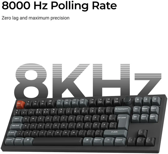 Klaviatūra Keychron V3 Ultra 80% 8K Wireless Tri-Mode Juodas Keychron POM Brown