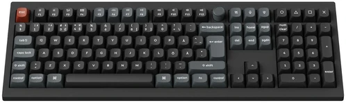 Belaidė mechaninė klaviatūra Keychron V6 Ultra 8K, Rudi (Brown) jungikliai, Nordic išdėst., Juoda