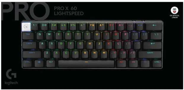 Logitech – „G PRO X 60 LIGHTSPEED“ belaidė žaidimų klaviatūra – „Nordic“