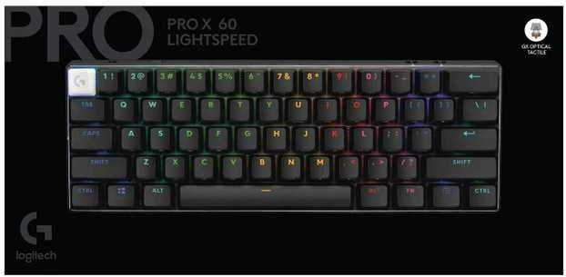 „Logitech“ – „G PRO X 60 LIGHTSPEED“ belaidė žaidimų klaviatūra – Šiaurės šalių