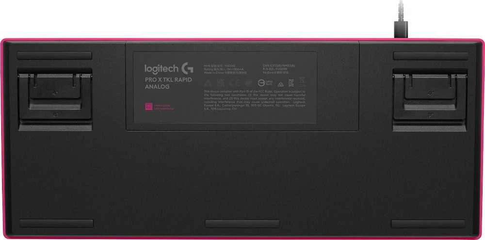 Klaviatūra Logitech G 920-013251, su laidu, USB, Magnetic-mechaninė key switch, QWERTY, LED, Rožinė