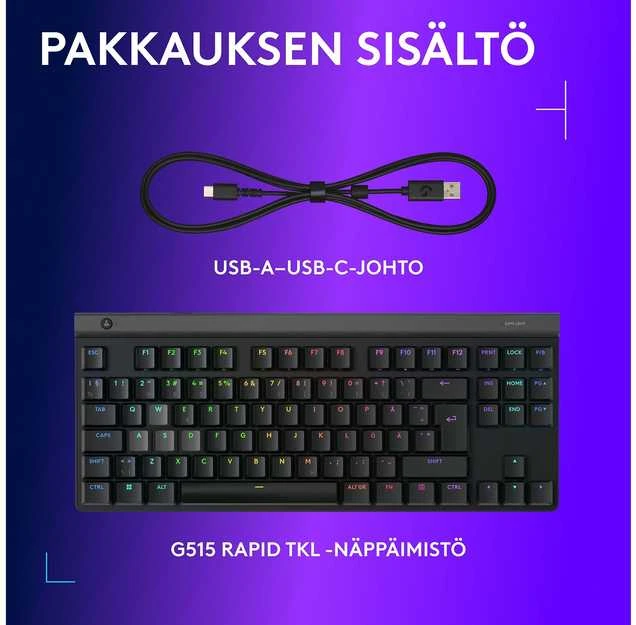„Logitech G515 TKL Rapid Gaming“ klaviatūra, Šiaurės šalių