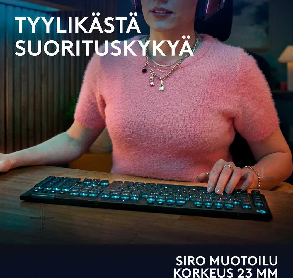 Klaviatūra Logitech G915 X LIGHTSPEED - belaidė G KB- Juodas-PAN-EMEA28I-935