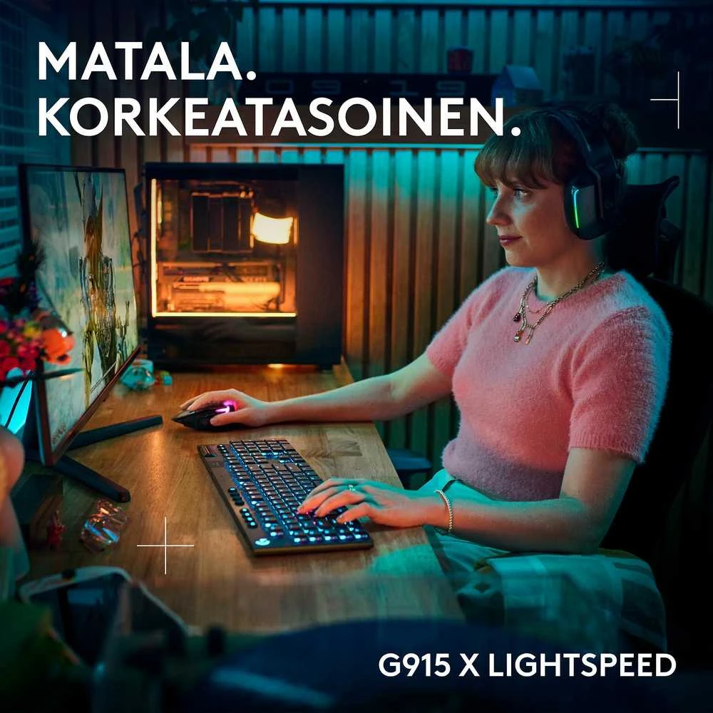 Klaviatūra Logitech G915 X LIGHTSPEED - belaidė G KB- Juodas-PAN-EMEA28I-935
