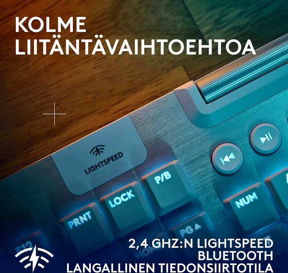„Logitech“ – „G915 X LIGHTSPEED“ žemo profilio belaidė žaidimų klaviatūra