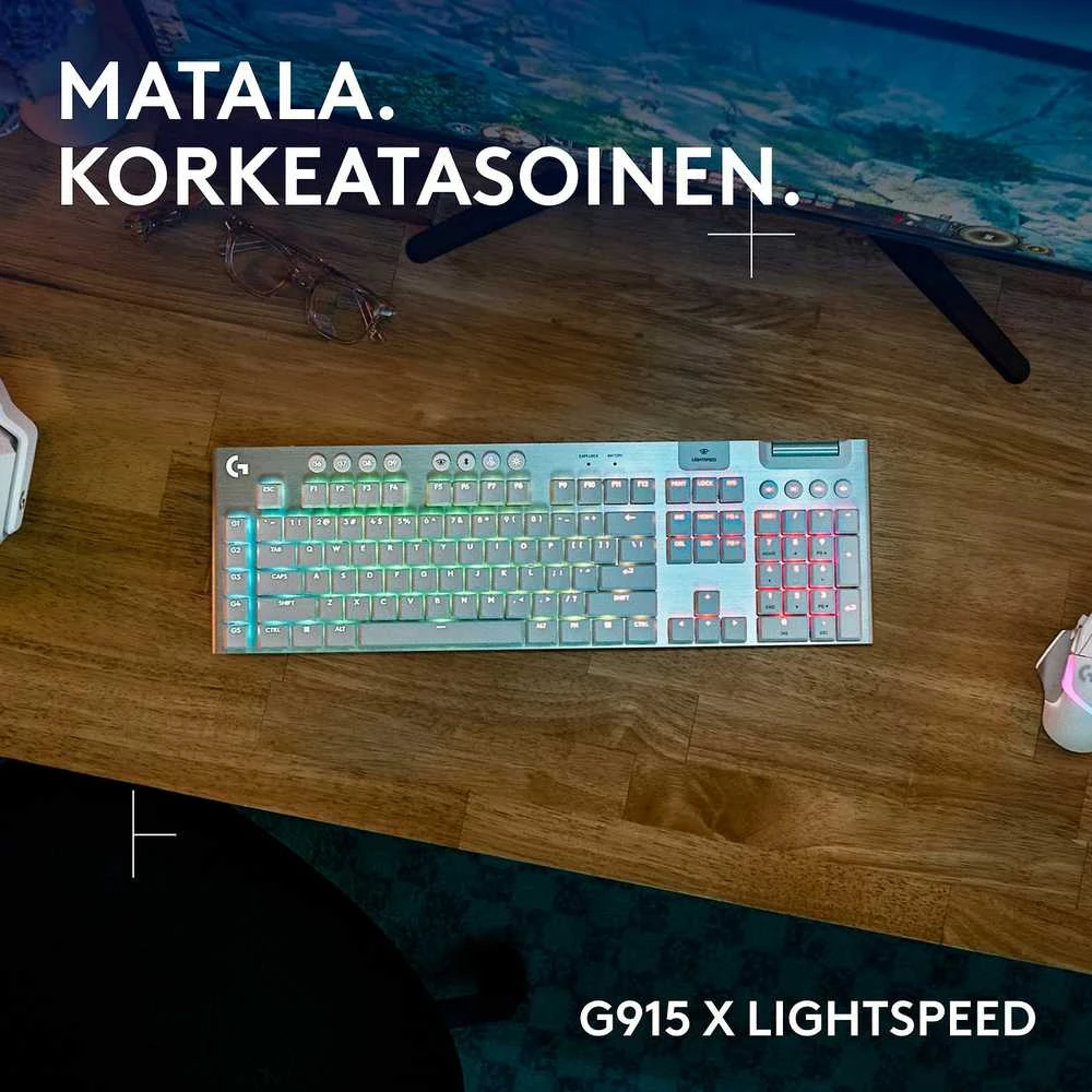 „Logitech“ – „G915 X LIGHTSPEED“ žemo profilio belaidė žaidimų klaviatūra