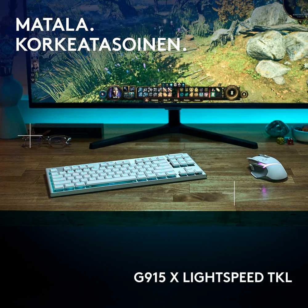 „Logitech“ – „G915 X LIGHTSPEED TKL“ žemo profilio belaidė žaidimų klaviatūra