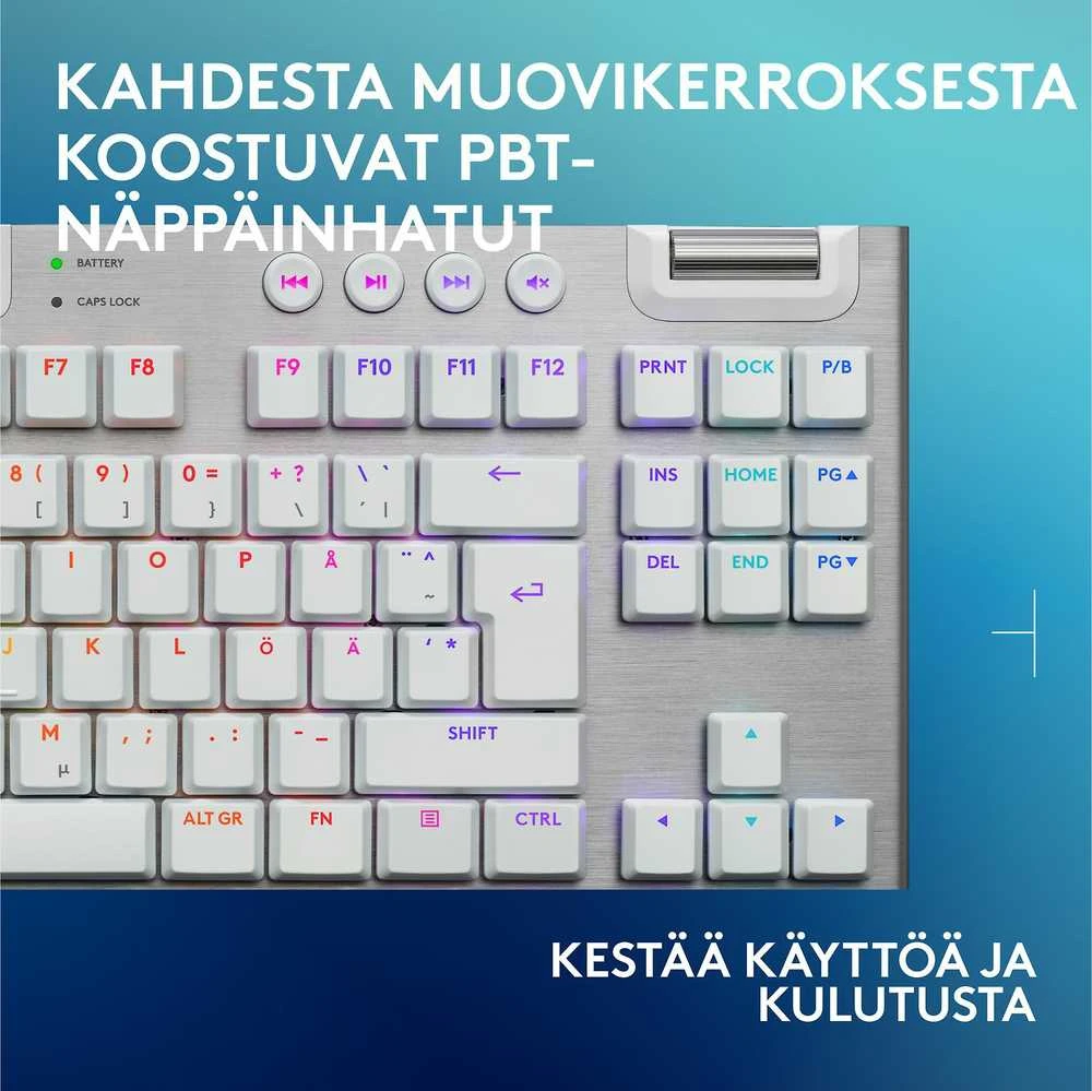 „Logitech“ – „G915 X LIGHTSPEED TKL“ žemo profilio belaidė žaidimų klaviatūra