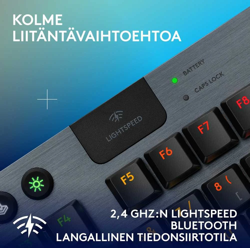 Logitech – G915 X LIGHTSPEED TKL žemo profilio belaidė žaidimų klaviatūra
