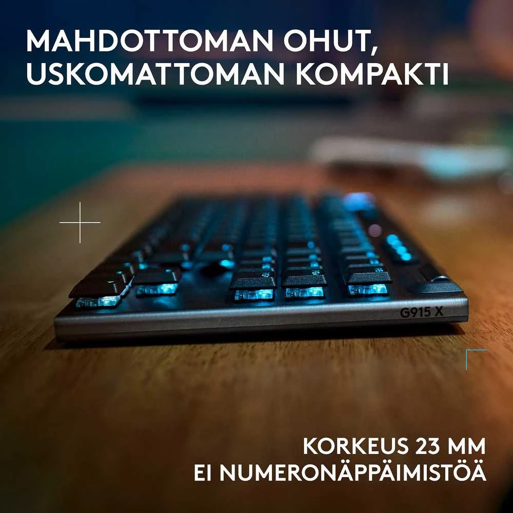 Logitech – G915 X LIGHTSPEED TKL žemo profilio belaidė žaidimų klaviatūra