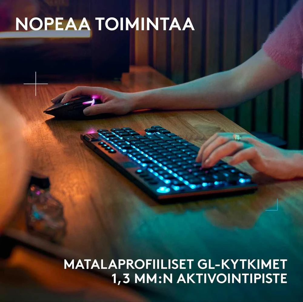 Logitech – G915 X LIGHTSPEED TKL žemo profilio belaidė žaidimų klaviatūra