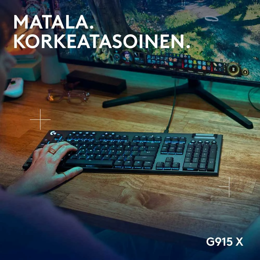 Klaviatūra Logitech G915 X su laidu G KB/Juodas - PAN - EMEA28I-935