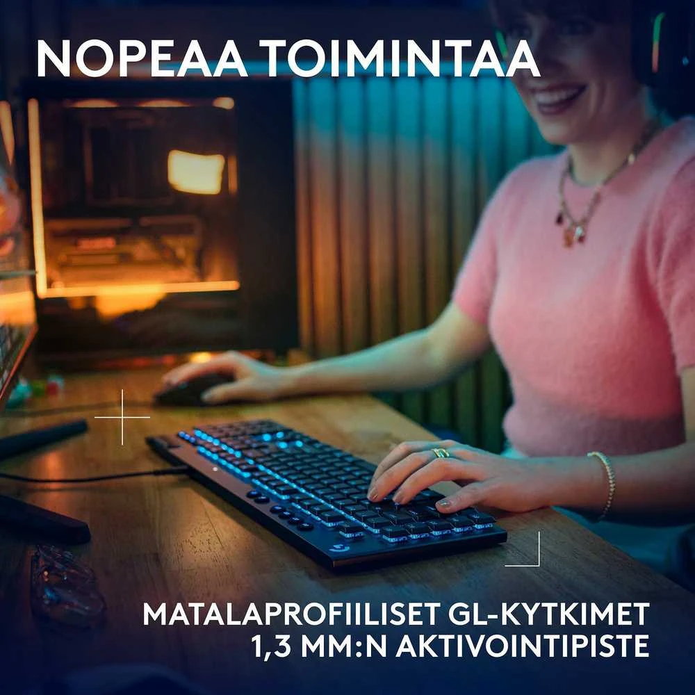 Klaviatūra Logitech G915 X su laidu G KB/Juodas - PAN - EMEA28I-935