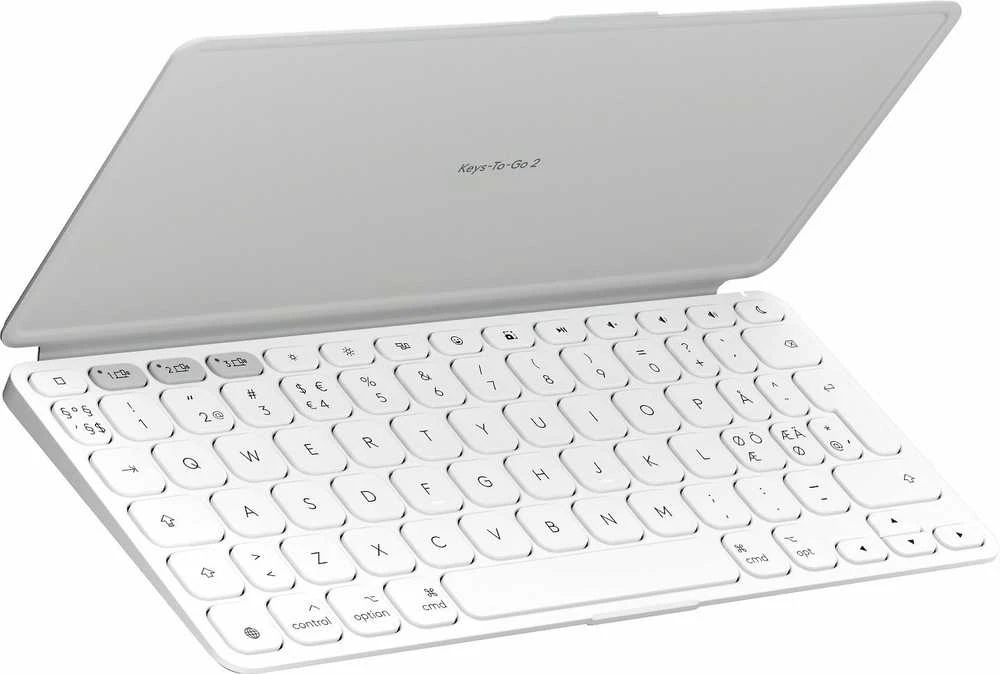 „Logitech Keys-To-Go 2“ klaviatūra – šviesiai pilka, plačiajuostė, Šiaurės šalių.
