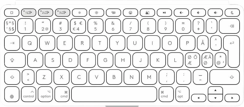 „Logitech Keys-To-Go 2“ klaviatūra – šviesiai pilka, plačiajuostė, Šiaurės šalių.