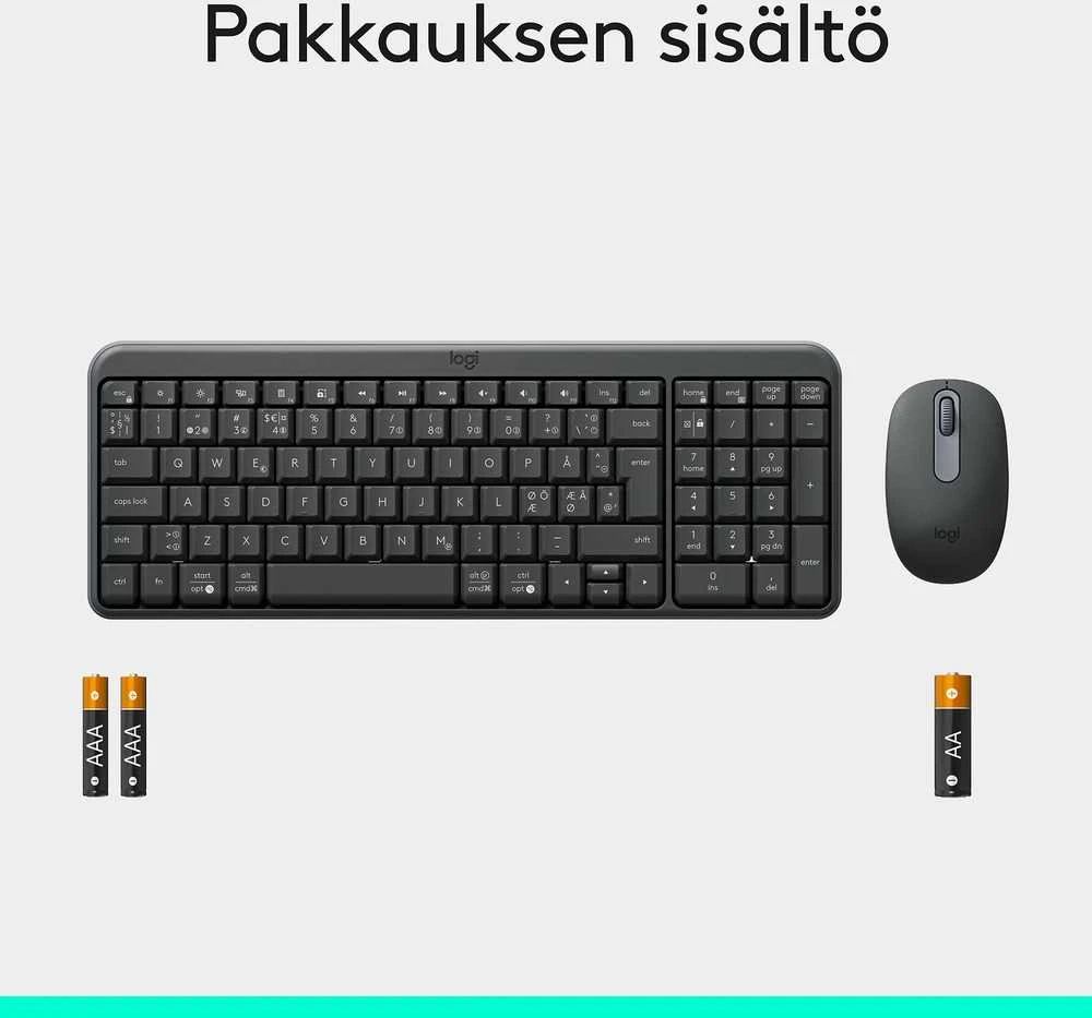 Klaviatūra Logitech MK250 näppäimistö ja hiiri