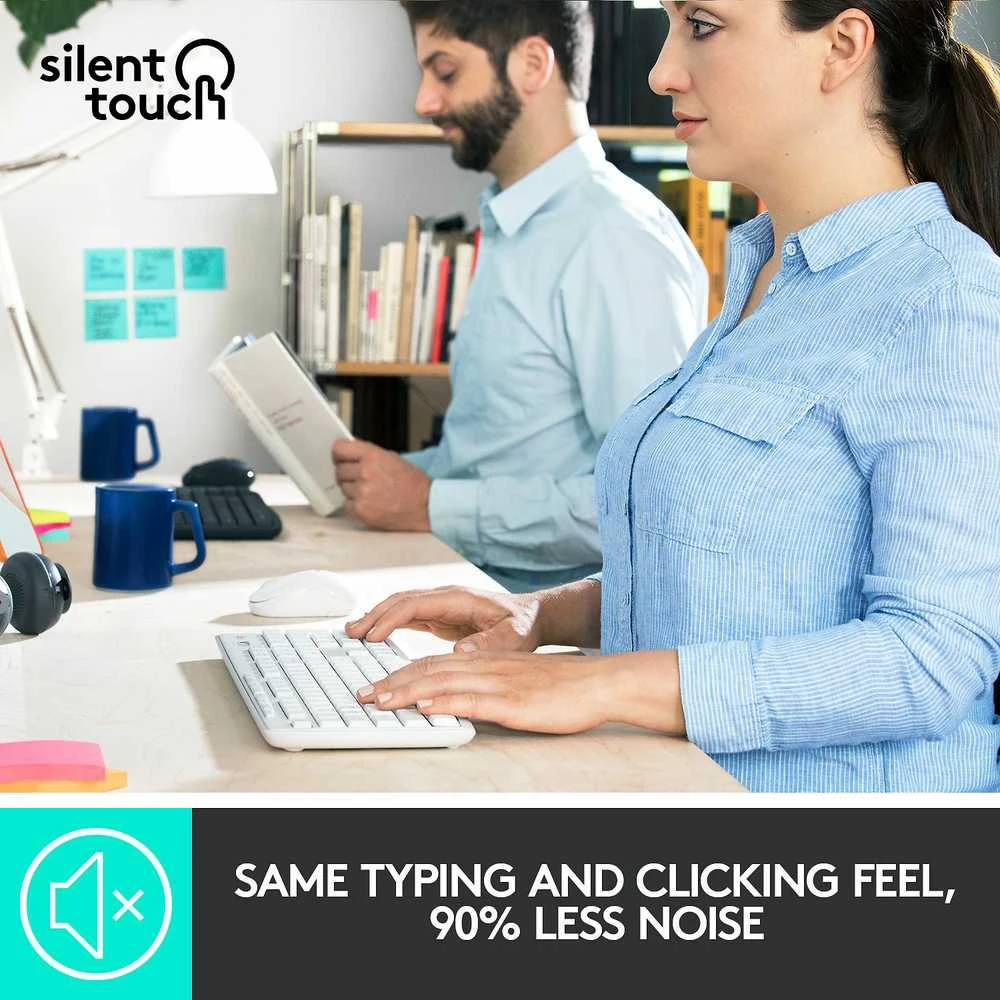 Belaidė klaviatūra su pele Logitech MK295, NORDIC išdėstymas, baltos spalvos