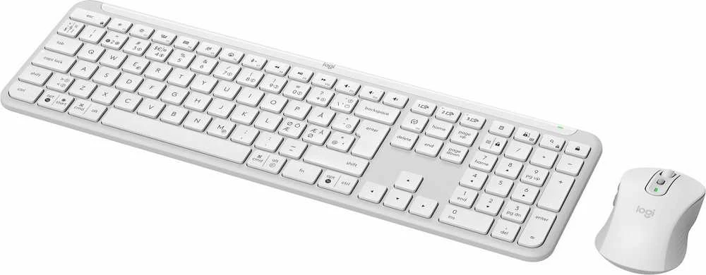 „Logitech Signature Slim“ belaidė klaviatūra ir pelė, MK950, šviesiai balta, NORDIC