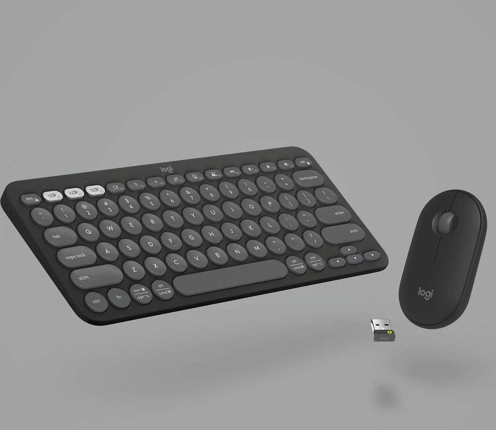 Klaviatūra ir pelė Logitech Pebble 2 Combo for Mac, grafito spalvos, Nordic išdėstymas