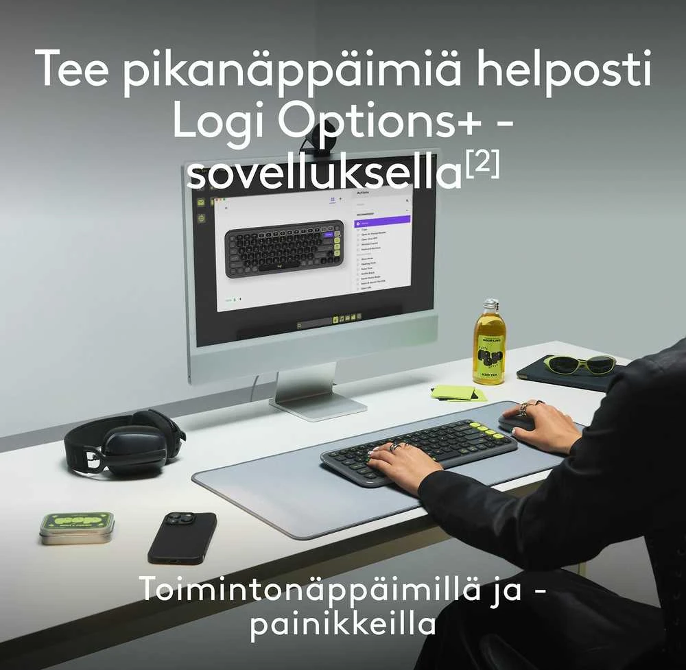 Pelė „Logitech Pop Icon Combo Nordic“ klaviatūra, grafito spalvos