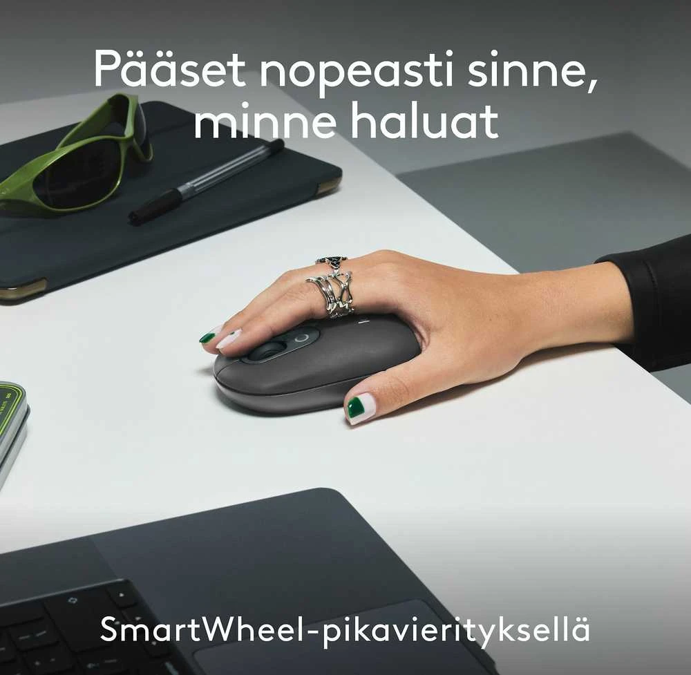 Pelė „Logitech Pop Icon Combo Nordic“ klaviatūra, grafito spalvos