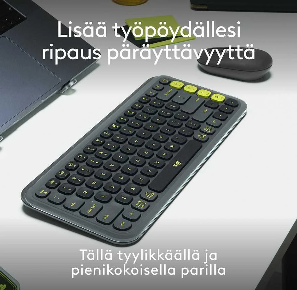 Pelė „Logitech Pop Icon Combo Nordic“ klaviatūra, grafito spalvos