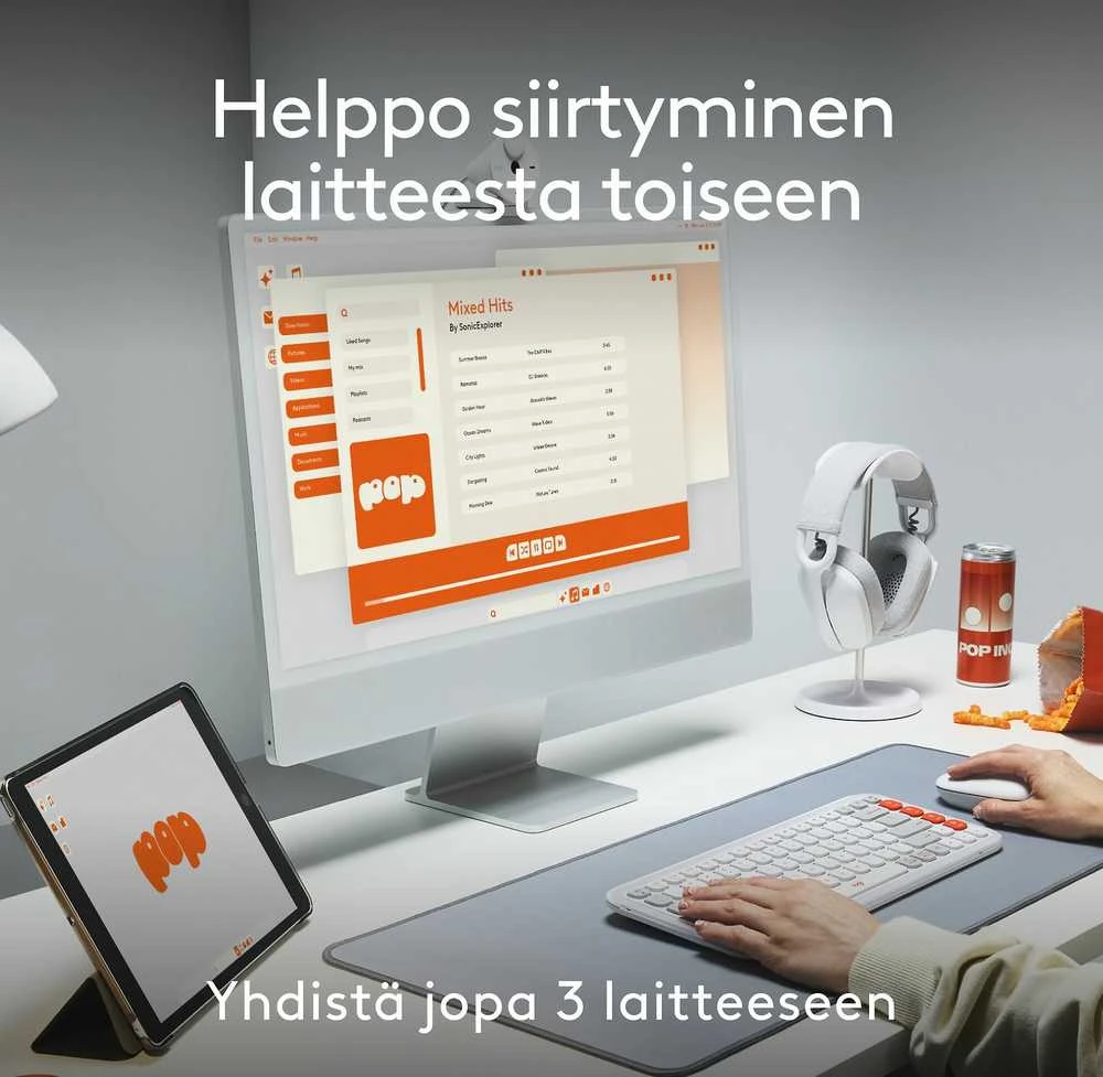 Pelė „Logitech Pop Icon Combo Nordic“ klaviatūra, grafito spalvos
