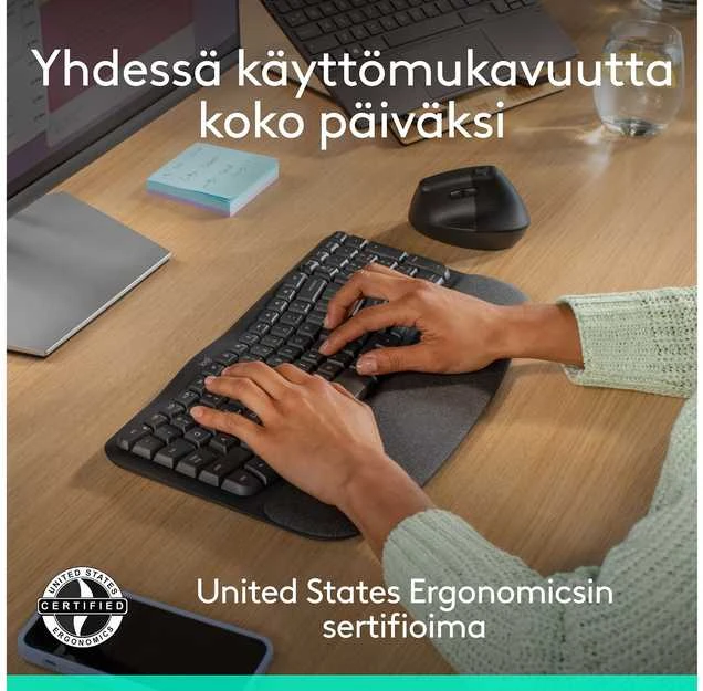 Logitech Wave & Lift Combo belaidės klaviatūros ir pelės rinkinys | 920-013633