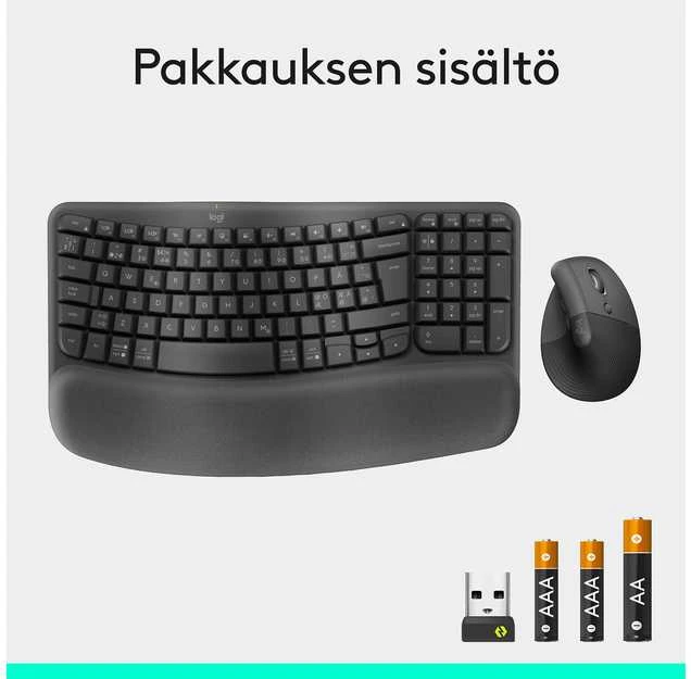 Logitech Wave & Lift Combo belaidės klaviatūros ir pelės rinkinys | 920-013633