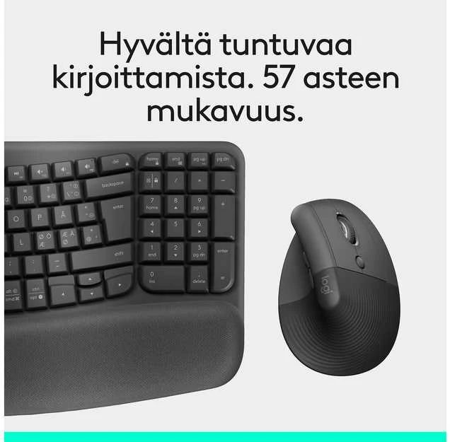 Logitech Wave & Lift Combo belaidės klaviatūros ir pelės rinkinys | 920-013633