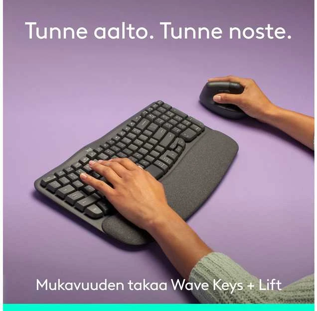 Logitech Wave & Lift Combo belaidės klaviatūros ir pelės rinkinys | 920-013633