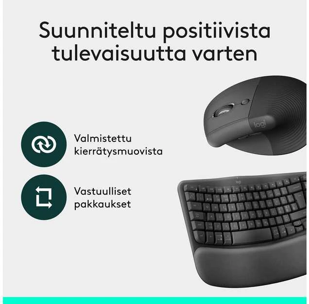 Logitech Wave & Lift Combo belaidės klaviatūros ir pelės rinkinys | 920-013633