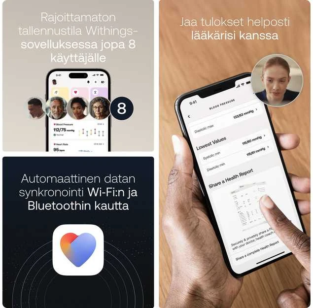 Kraujospūdžio matuoklis Withings Bpm Vision AFib BT balta