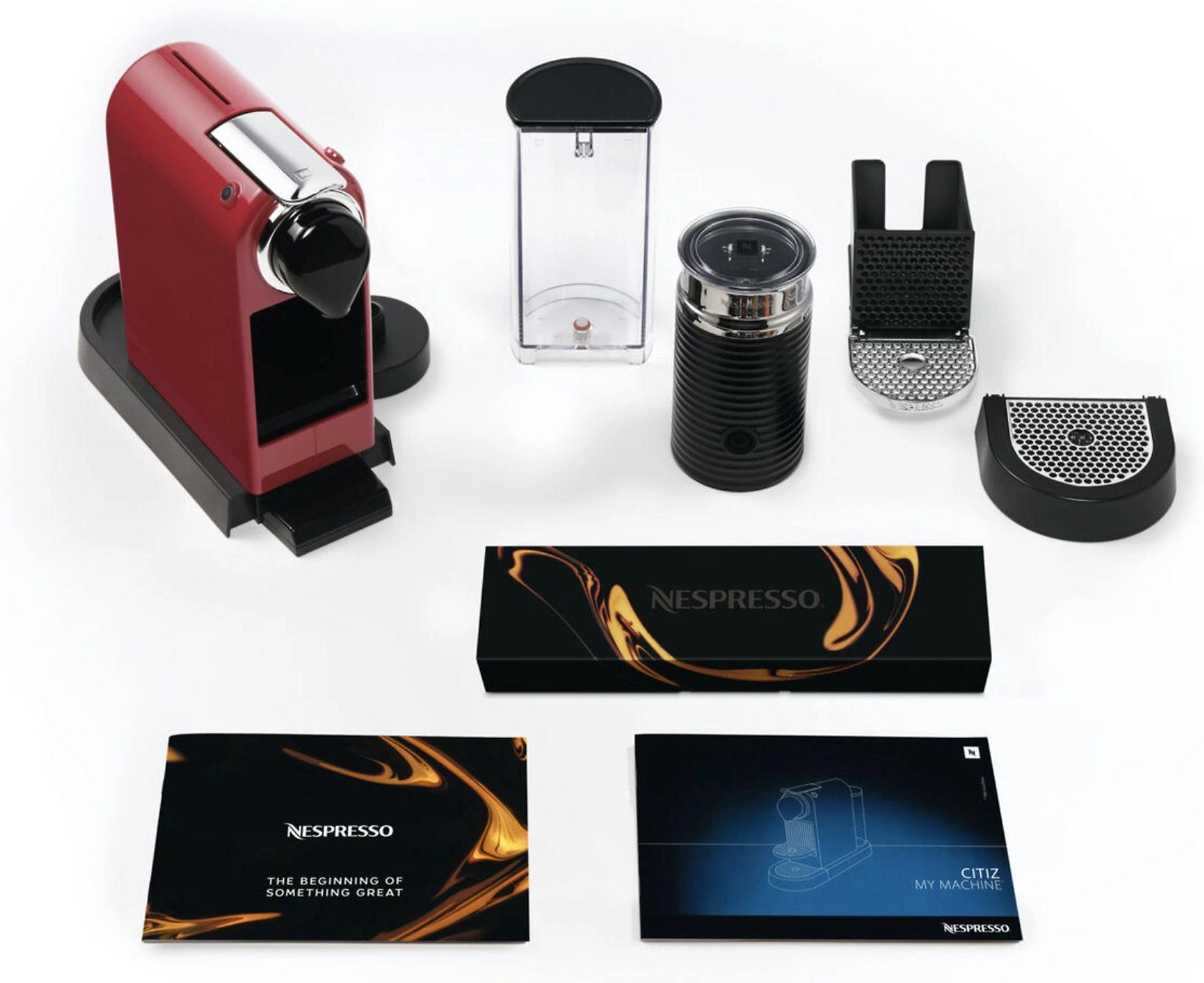 Kavos aparatas Krups XN7615 Nespresso Citiz&Milk kavos kapsulių aparatas, raudonas