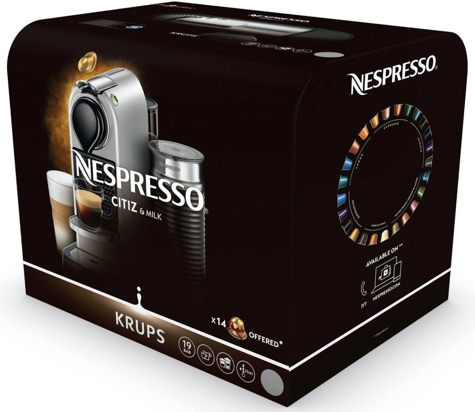 Kavos aparatas Krups XN7615 Nespresso Citiz&Milk kavos kapsulių aparatas, raudonas