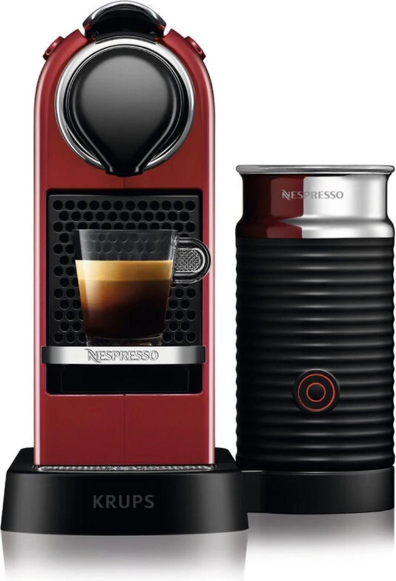 Kavos aparatas Krups XN7615 Nespresso Citiz&Milk kavos kapsulių aparatas, raudonas