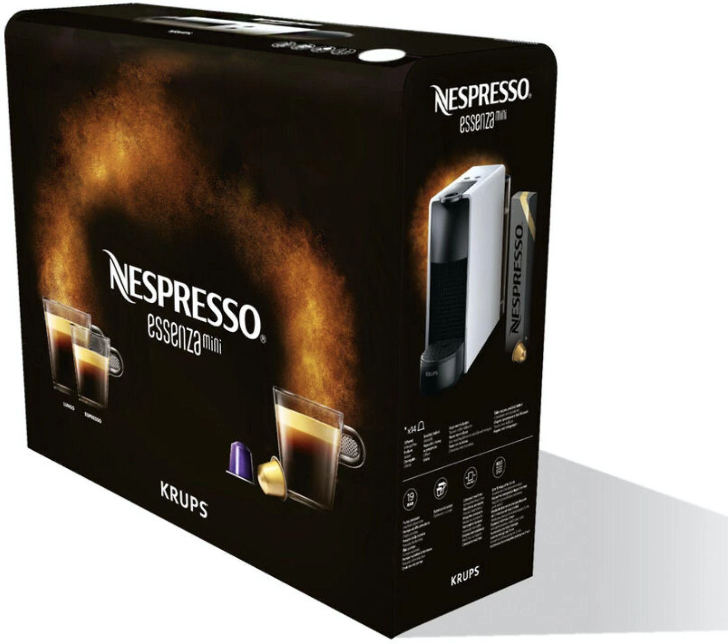 Kavos aparatas kapsulinis Krups Nespresso Essenza Mini XN1101 (1260W, baltos spalvos)