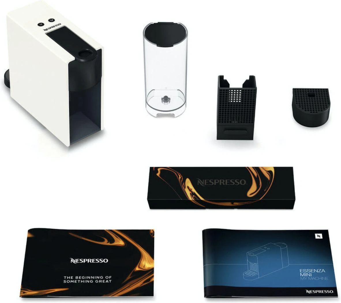Kavos aparatas kapsulinis Krups Nespresso Essenza Mini XN1101 (1260W, baltos spalvos)