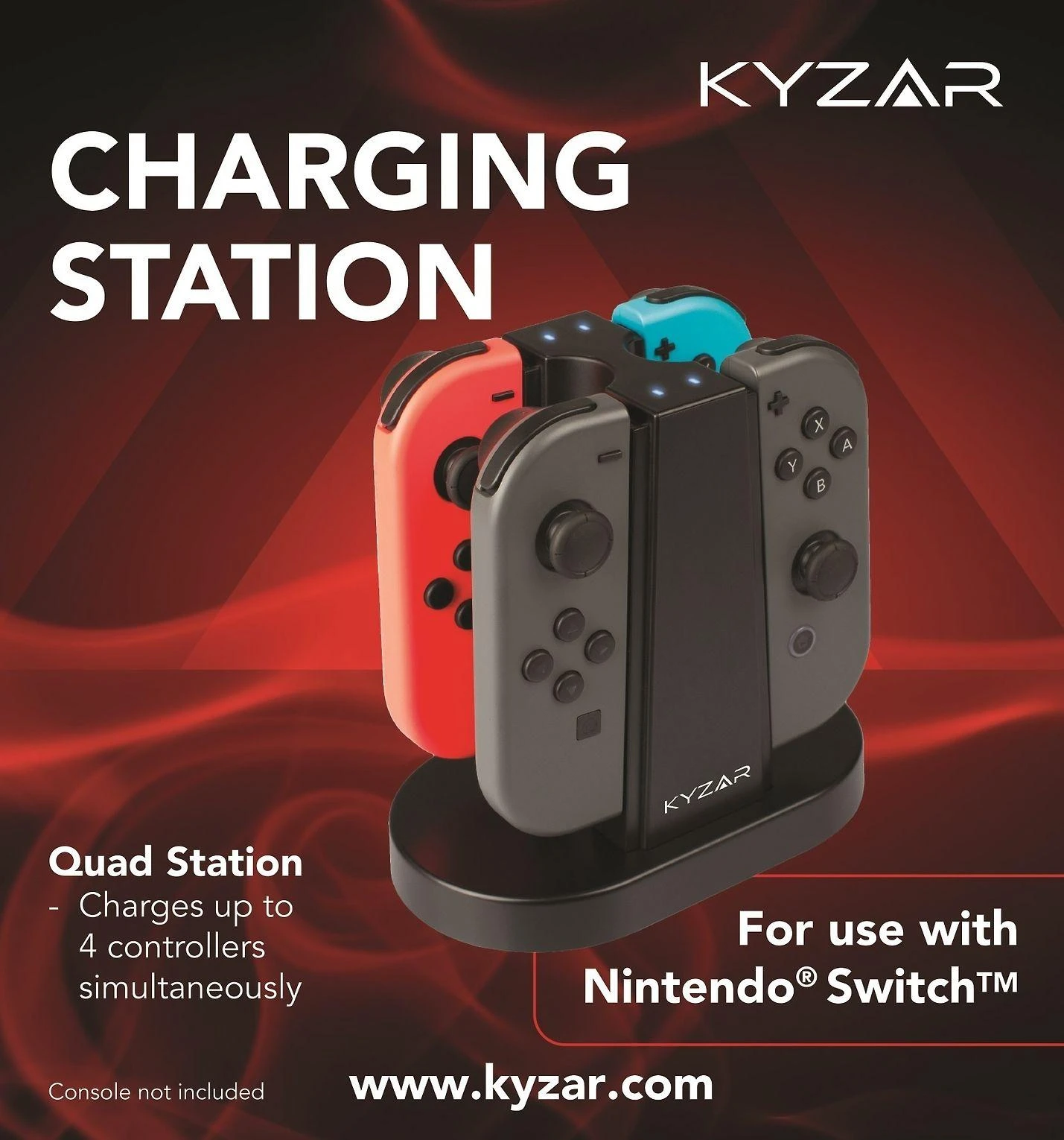 Kyzar 4-in-1 įkrovimo stotelė Nintendo Switch valdikliams