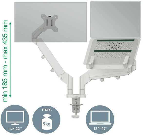 Leitz Laikiklis biurkowy na monitorius 17" - 32" i laptopa (65380085)