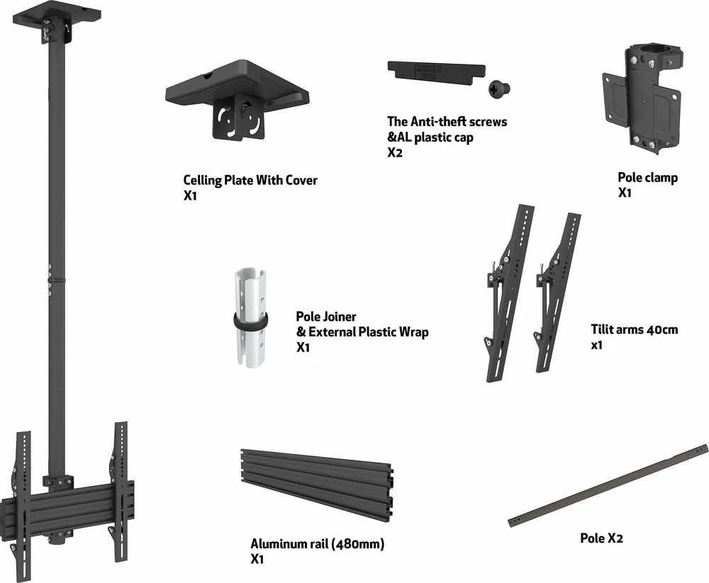 Laikiklis Multibrackets M CEILING MOUNT PRO MBC1U VESA 400