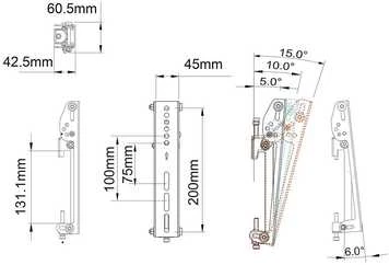 Laikiklis „Multibrackets M Pro“ serija – pakreipiamos svirtys 200 mm | VESA vertikaliai 75–200 | Maks. 30 kg | Juodas