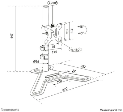 Laikiklis NEOMOUNTS NERO SINGLE MONITORIUS STAND 10-32"