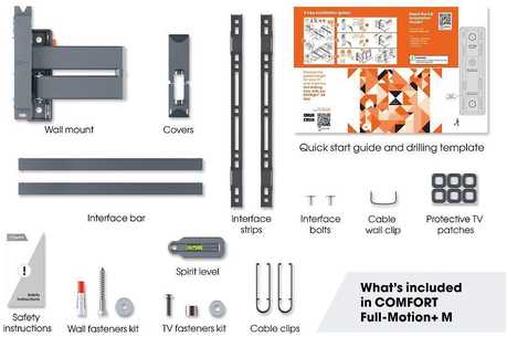 Laikiklis Vogels COMFORT TVM 3445 juodas Full Motion+Medium Wandhalterung