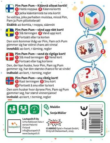 Lautapelitfi Pim Pam Pum Lastenpeli