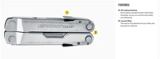 Leatherman Rebar veitsetön monitoimityökalu
