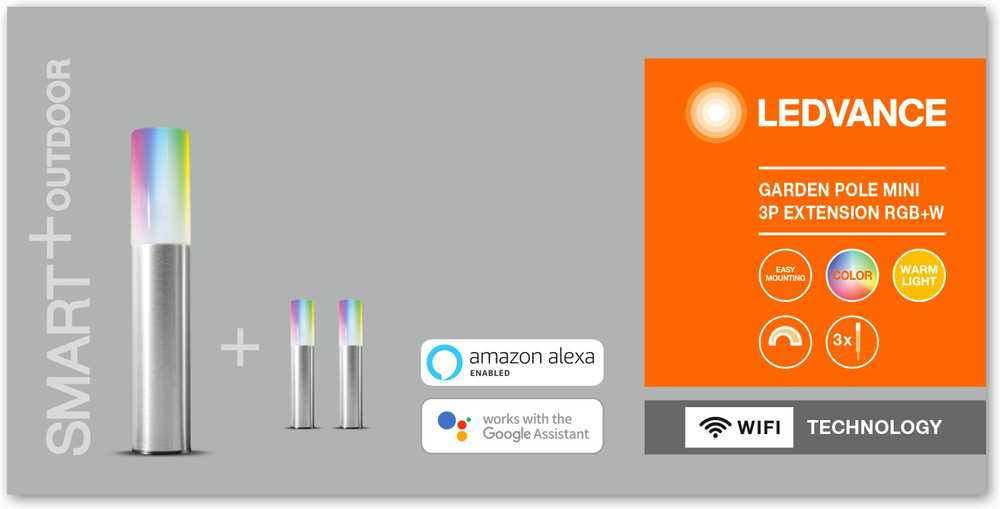 Ledvance SMART+ WIFI GARDEN šviestuvas - 3 stulpeliai, RGB, 1.9W