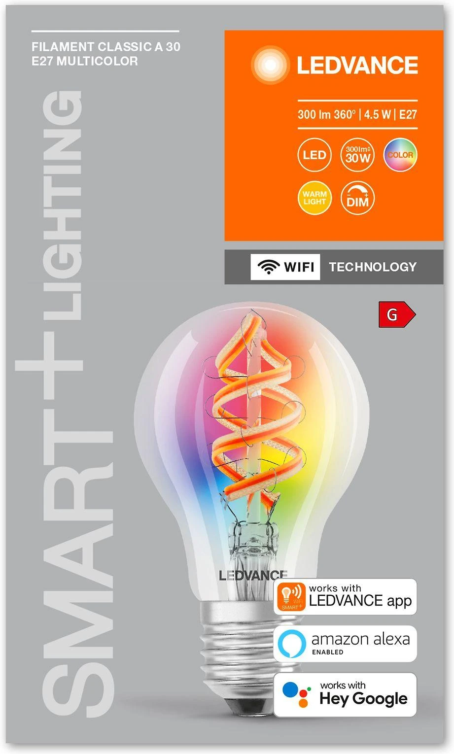 Ledvance 4,5W LED lemputė SMART WiFi, E27, RGBW, dimeriuojama