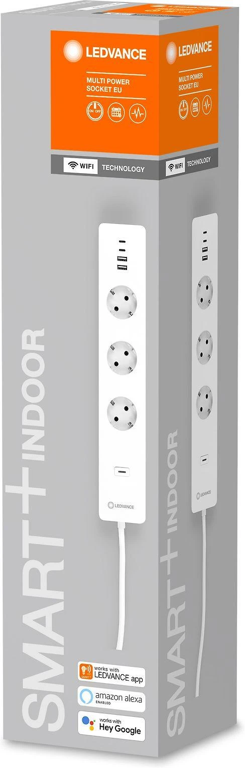 „Ledvance SMART+ WiFi Multi Power Socket“, ES | Ledvance | SMART+ WiFi kelių maitinimo lizdas, ES | 4058075594784 | Baltas
